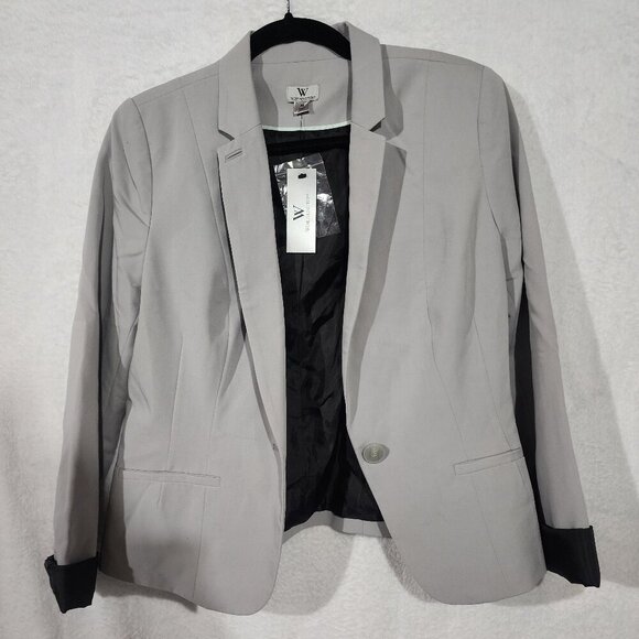 Worthington Blazer Grey One Button Closure Fully Lined Size M - Picture 1 of 7